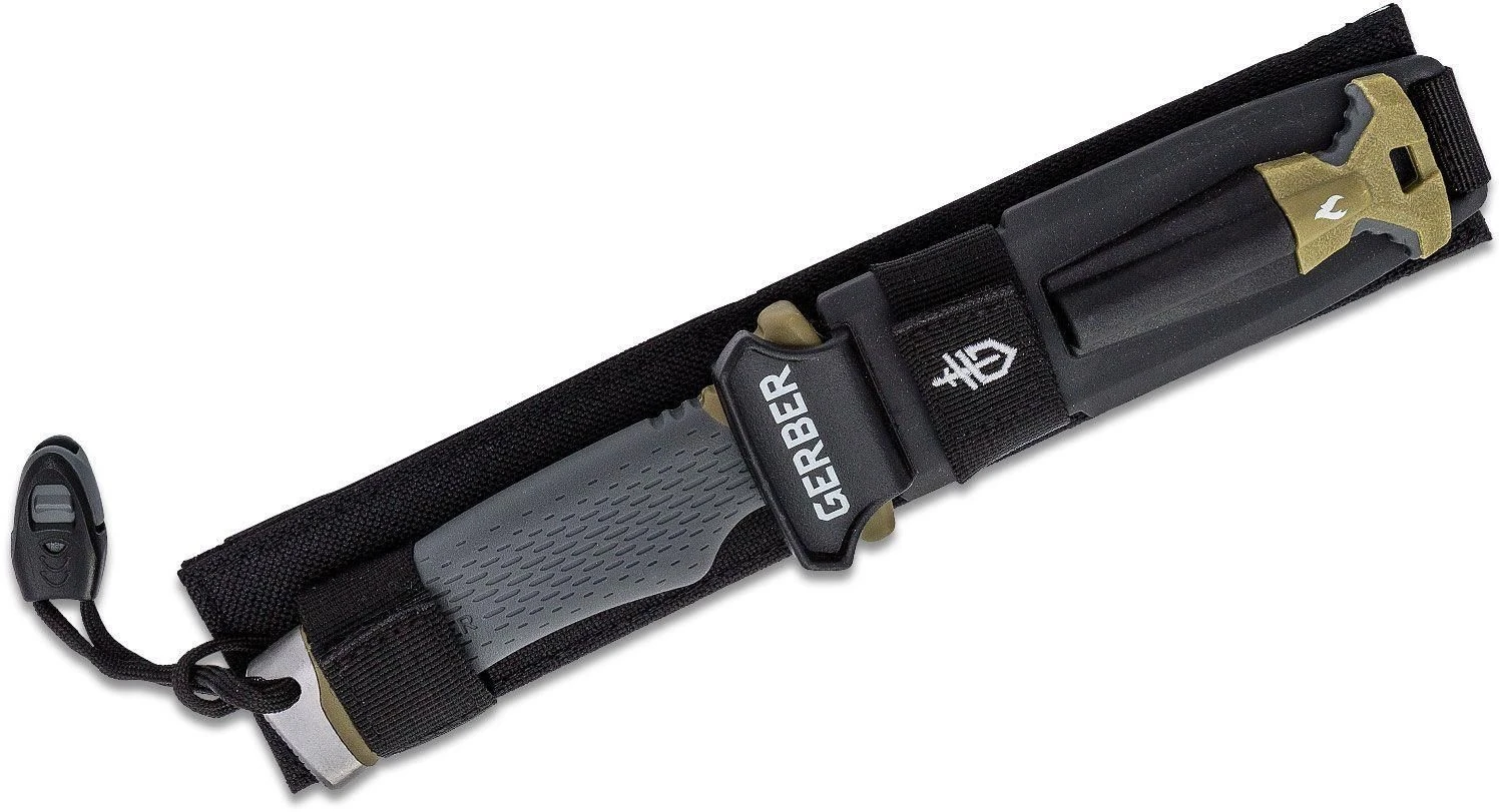 Gerber Ultimate Fixed Blade Knife With Firestarter Green