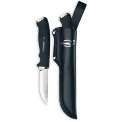 Marttiini Soft Grip Big Silver Carbinox Knife /w Leather Sheath