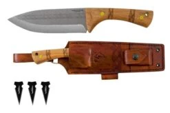 Condor Pictus Fixed Blade Knife 6.11" 1095 Carbon Steel, American Hickory Handle With Welted Leather Sheath