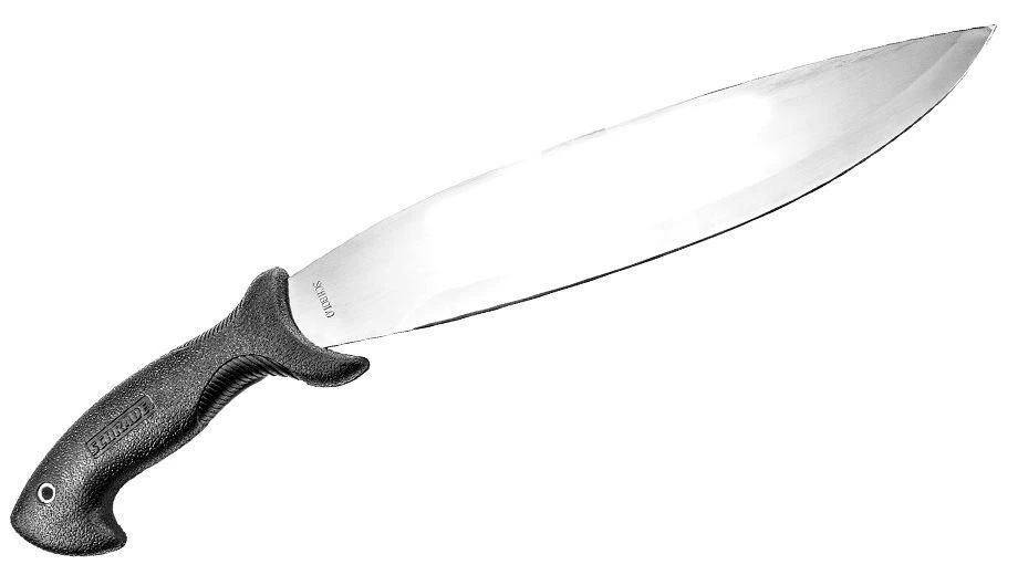 Schrade Bolo Machete 3Cr13 Stainless Steel Blade, Rat Tail Tang Safe-T-Grip Handle W/Sheath, Fire Starter, & Sharpening Stone